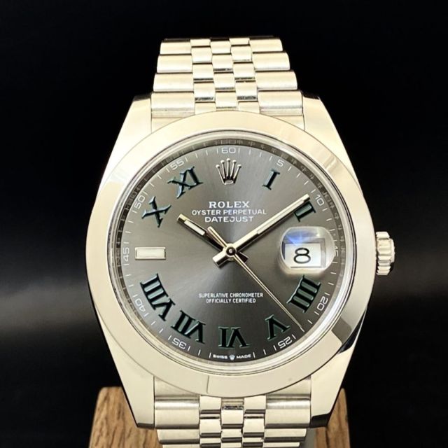 Rolex Datejust 41mm Oyster 126333 Stainless Steel & Yellow Gold Watch Grey  Green Roman Numeral Dial